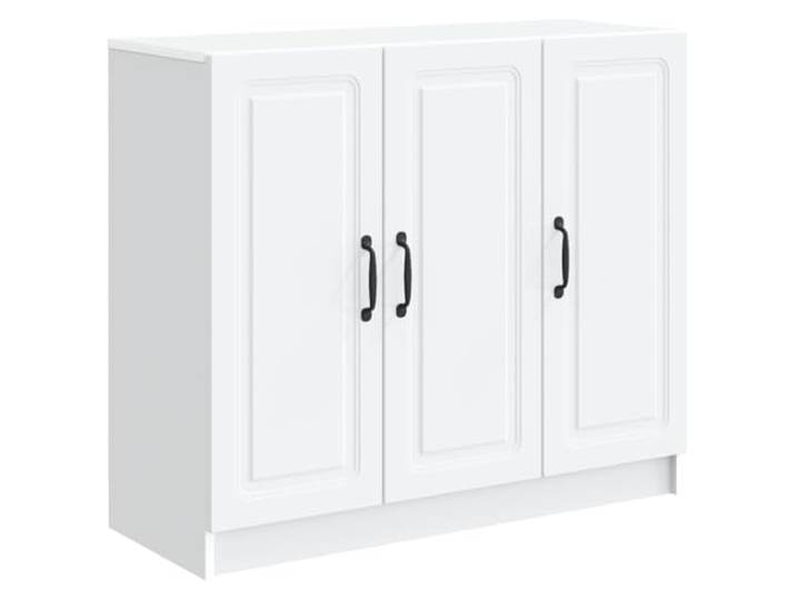 KKgypkn Sideboard Weiß 89 x 34,5 x 77 cm Holzwerkstoff Metallgriffe, 90-Grad-Pendeltüren, pflegeleicht, viel Stauraum, modernes Design