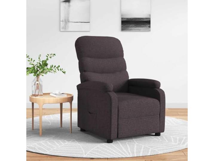 WHOPBXGAD Stoff Atmungsaktiv Manuell 3 Positionen Braun Relaxsessel Dunkelbraun Stoff mit manueller 3-Positionen Liegefunktion, TV-Sessel für Wohnzimmer und Schlafzimmer