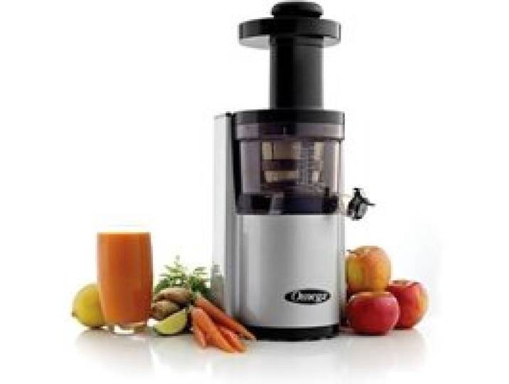 Extracteur de jus vertical OMEGA VSJ843 - 150W - 43 tours/min - Tamis fin et à gros trous - Double hélice - Gris
