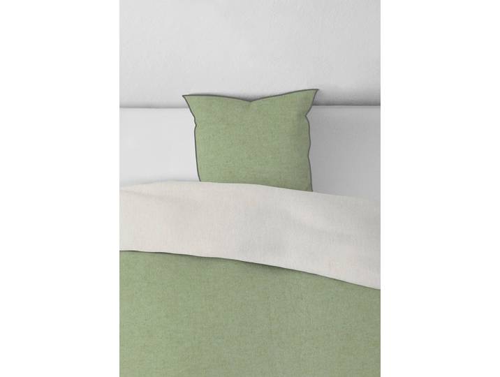 home24 Melange-flanellen kussensloop Zordo groen/pistachegroen 40 x 40cm flanel