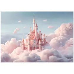 FOTOTAPETE Mädchen Märchenschloss Rosa 300x210 cm
