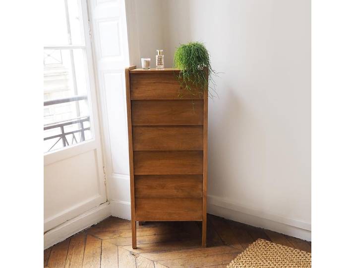Chiffonnier 6 tiroirs en manguier Vintage