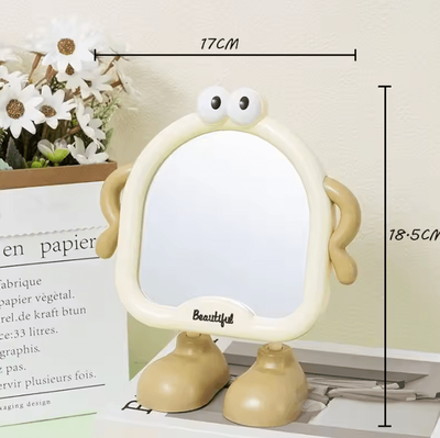 Inspire Curations Cute Cartoon Desktop Vanity Mirror With Stand a1