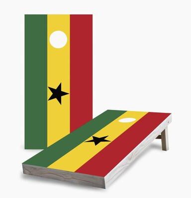 Skip's Garage Ghanaian Flag Regulation 2x4 Cornhole Game Set