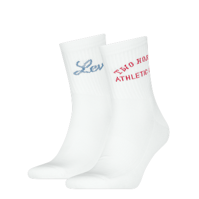 Socken LEVI'S "LEVIS SHORT CUT SALOON LOGO 2P", Herren, Gr. 43-46, weiß (weiß combo), Baumwollmischung, normal, Socken Socken