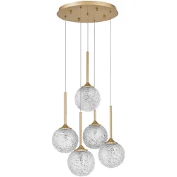 Nova Luce 9260212 Mirano G9 Pendelleuchte Gold, Transparent