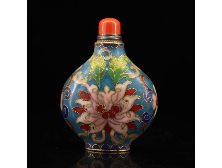 Bouteille de tabac à priser en cuivre doré Antique, décoration de maison