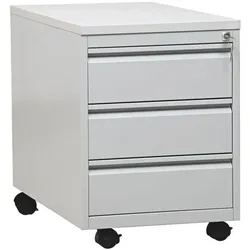 Gürkan Stahl-Rollcontainer mit klassischen Schüben grau, 46x62x79 cm