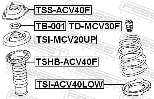 Febest Federbeinstützlager Tss-Acv40f Vorderachse Für Toyota