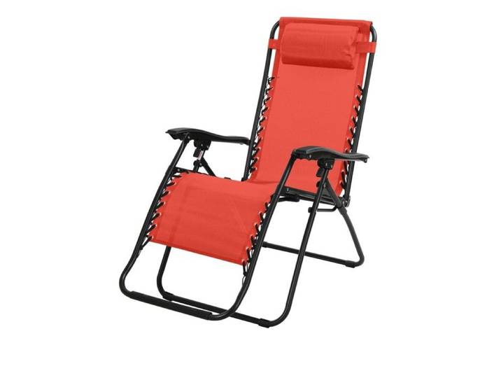 Fauteuil relax d'extérieur coloris rouge 90x108x64 cm