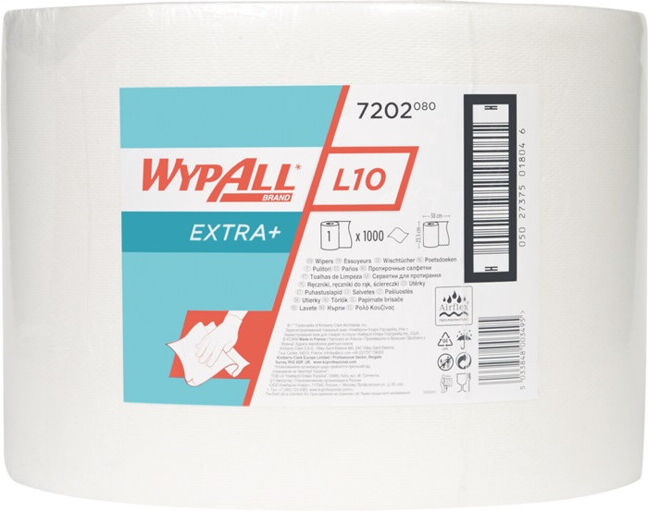 Essuie-tout WYPALL L10 EXTRA 7202 L380xl235env. mm 1 couche, perforé blanc Kimbe ; Kimberly-Clark (7202)