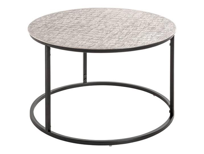 Beistelltisch, Schwarz, Silber, Metall, rund, eckig, rund, 59x37x59 cm, Wohnzimmer, Wohnzimmertische, Beistelltische, Beistelltische Metall