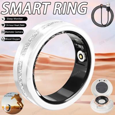 Uplift Treasures Fashion Smart Fitness Ring Heart Rate Pedometer Health Tracker silver With Box 10