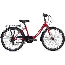 SCOOL 24 Zoll Kinderfahrrad S'COOL chiX 24-K6, Größe 130–145 cm in Rot Rot