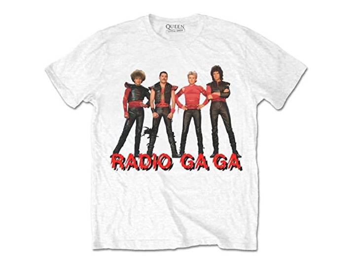 Queen T Shirt Radio Ga Ga Band Logo nieuw Officieel Unisex Wit S