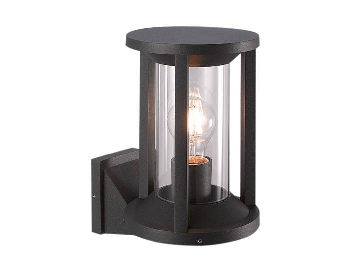 Wandlamp buiten Cillo, zwart, Aluminium, Wandlamp buiten