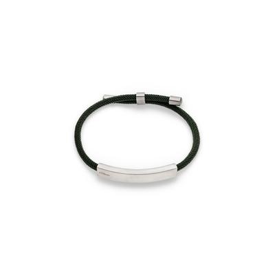 Armband S.OLIVER "Schmuck Geschenk Edelstahl Rope", edelstahlfarben, grün, Armbänder, Herren, 23cm, Baumwolle Edelstahl, Baumwolle, Edelstahl, Armband
