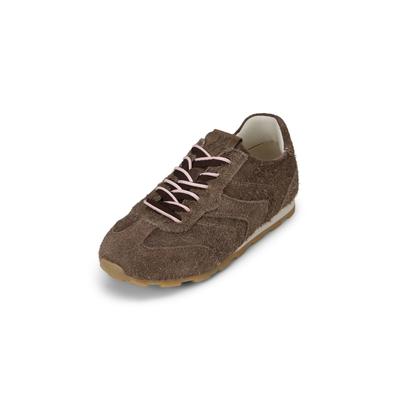 Sneaker MARC O'POLO "mit zweifacher Schnürung", Damen, Gr. 36, braun (schwarz taupe), Obermaterial: 100% Leder, unifarben, Schuhe Sneaker