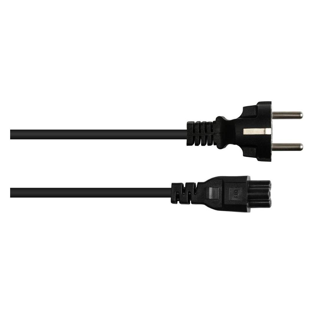 Varia Netzkabel Schutzkontakt-Stecker E+F auf C5, schwarz, 5m, 0,75mm² (5 m) (408016)