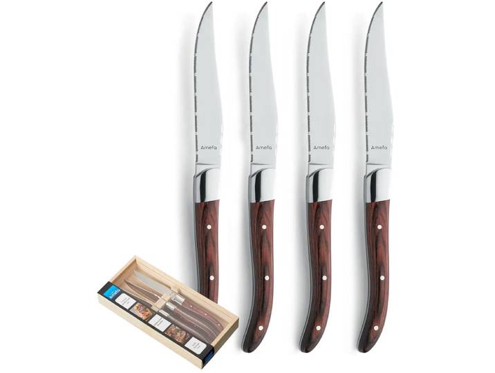 Amefa - Royal Steak 4 Steakmessen - Maroon Brown