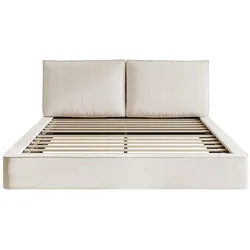 MODFU Polsterbett Chenille Beige 231x196x105 cm, Liegefläche 180x200 cm, inklusive Lattenrost