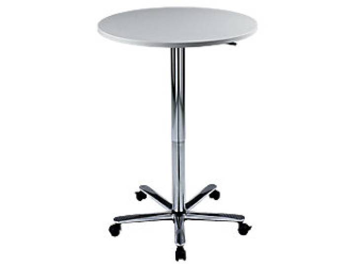 Hammerbacher VST Höhenverstellbar Stehtisch Grau Drehkreuz aus Metall 800 (B) x 800 (T) x 1.140 (H) mm Spanplatte, Kunststoff, Aluminium