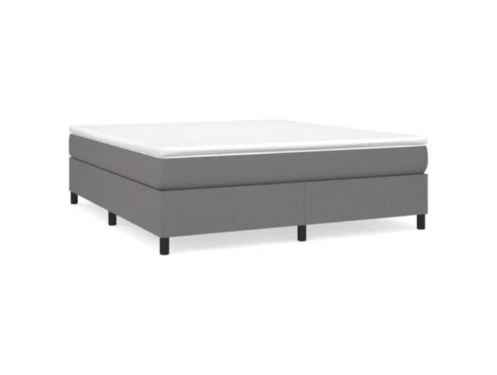 Makastle Boxspringbett mit Matratze Dunkelgrau 160x200 cm 100% Polyester Stoff