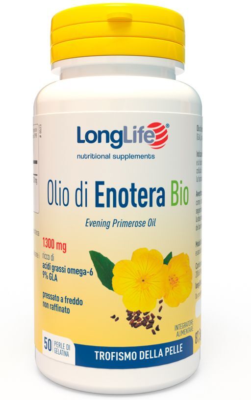 LONGLIFE Srl PhoenixLonglife, Olio Enotera Bio 1300 Mg, 50 Perle
