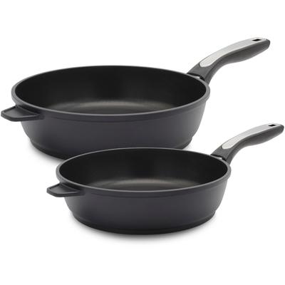 Pfannen-Set KRÜGER "Delta", schwarz, Pfannen, Ø 24/28 cm, Induktion