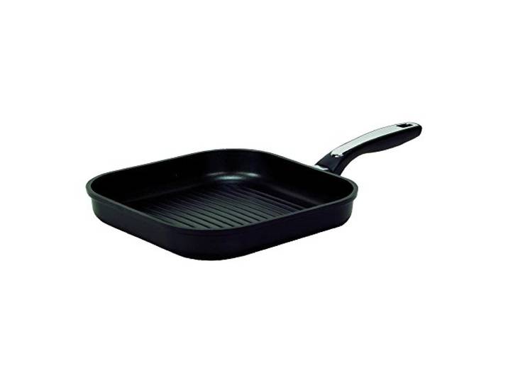 Krüger Aluguss Steakpfanne Delta 28 x 28 cm Grillpfanne mit Rillenboden