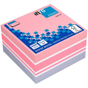 Info Haftnotizen Sticky Notes Cubes, 5654-69, bunt, 75 x 75mm, selbstklebend, 400 Blatt