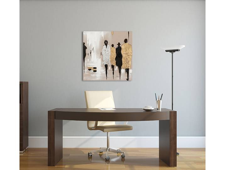 Tableau Mode or argent A Tissu mélangé Multicolore 70 x 70cm