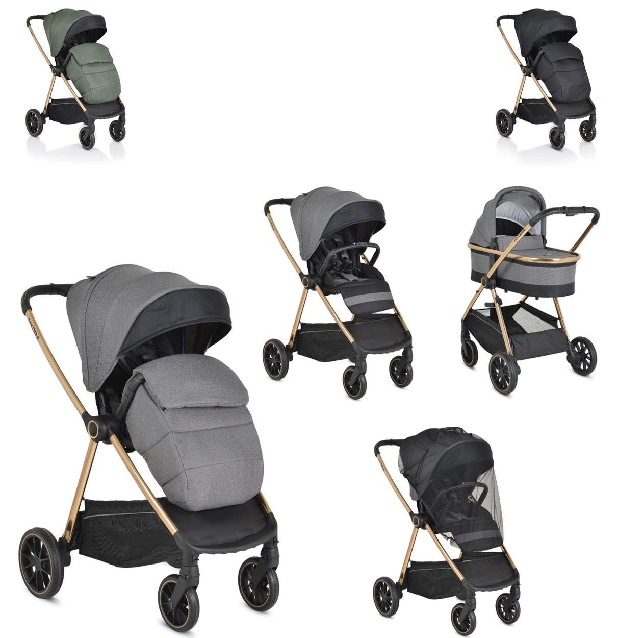 Cangaroo Kinderwagen 2 in 1 Hydra Babywanne Sportsitz Fußabdeckung Moskitonetz