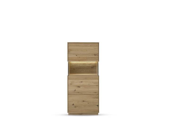 Highboard m.Glastüre 63x145cm 'München' Wildeiche geölt
