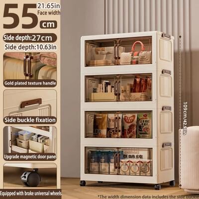 Inspire Essentials Foldable Storage Cabinet Wardrobe Organizer Large Capacity Dustproof Closet 10
