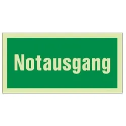 Rettungszeichen BGV A8 L297xB148mm Notausgang grün/weiß Folie