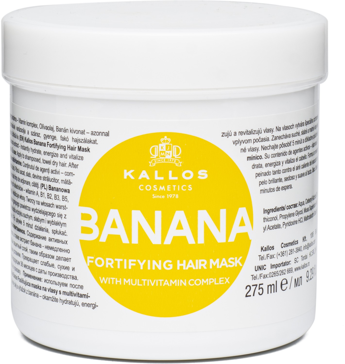 Kallos KJMN Banana Fortifying Hair Mask 275 ml KA-KJMN2124