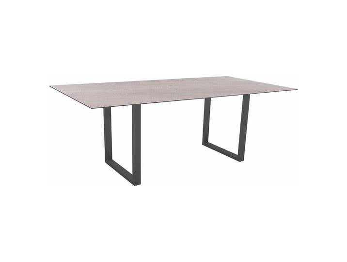 Stern Kufentisch 200x100 cm Aluminium anthrazit Tischplatte