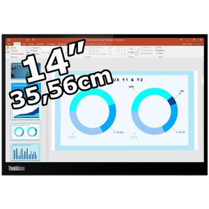 Lenovo Monitor ThinkVision M14d, 14 Zoll, 2.2K 2240x1400 Pixel, 6 ms, 60 Hz, portable