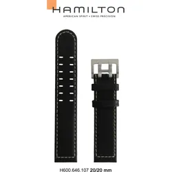 Hamilton - Khaki Aviation Band-set Leder-schwarz-20/20 H690.646.107 - schwarz