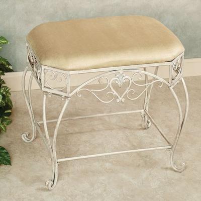 Touch of Class Aldabella Vanity Bench Creamy Gold , Creamy Gold