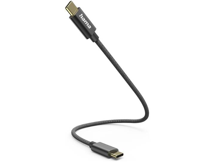 Hama USB-Kabel, USB-C naar USB-C, 0,2 m Oplader Zwart