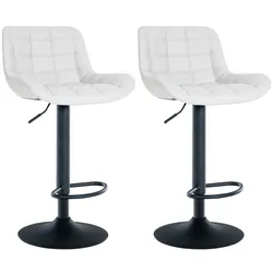 CLP 2er Set Barhocker Tover Kunstleder   Farbe: weiß, Material: Kunstleder