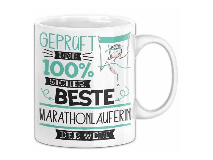 Trendation Tasse Beste Marathonläuferin Der Welt Tasse Geschenk für Eine Marathonläuf