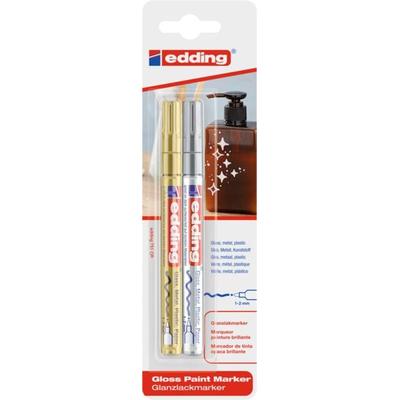 edding 751 Lackmarker medium, 2er Set gold/silber
