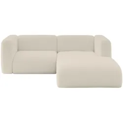 ECKSOFA Ottomane Rechts MIRA-L1 227x179x89 Beige Bouclé