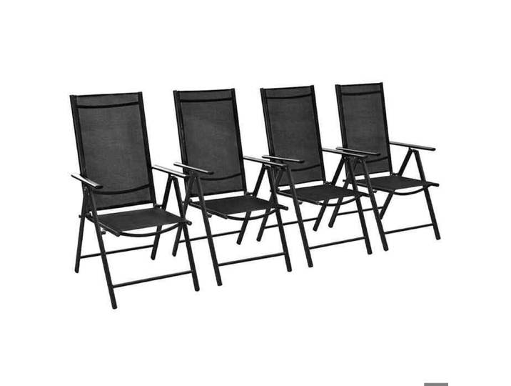 CHIC Chaises Pliantes Lot de 4 Aluminium et Textilène Noir 54x73x107 cm pour Jardin et Terrasse 589460