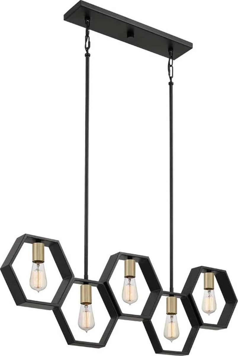 Quoizel Bismarck LED Hanglamp Bar Pendelarmatuur Earth Black