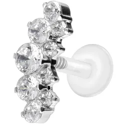 PTFE Labret mit Innengewinde + Titan-Aufsatz KRISTALLBOGEN