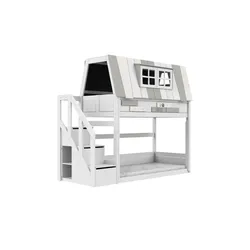 Lifetime Niedriges Abenteuer Etagenbett mit Treppe   ¦ weiß ¦ Maße (cm): B: 257 H: 219 T: 107.0